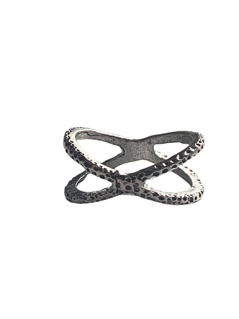Silver Crisscross Ring Women's Size 6